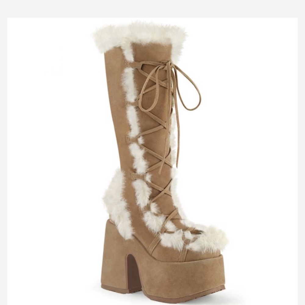 DEMONIA CAMEL-311 CAMEL VEGAN SUEDE Boots